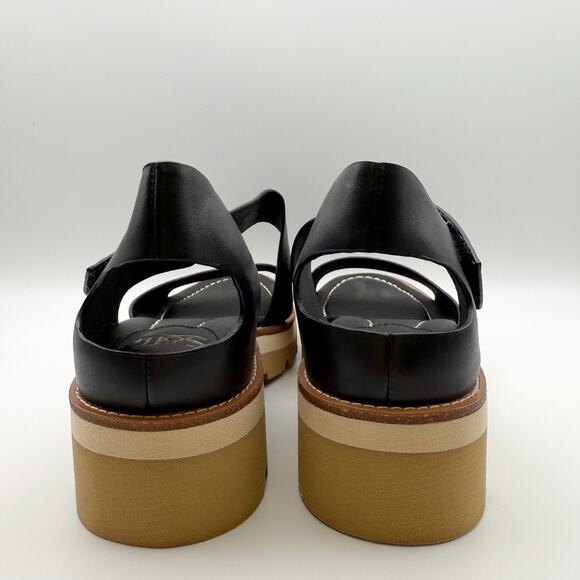 Sofft Womens Pru Platform Sandal US 10 EU 42 Black Asymmetric Leather NIB - Picture 9 of 11